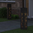 Solar LED Pathway Light 2 pcs Black Cold Rolled Steel