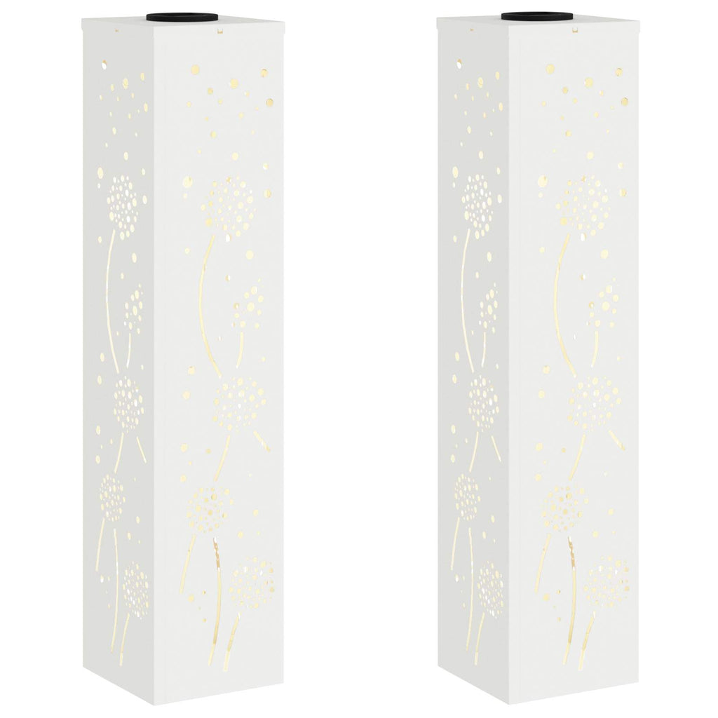 Solar LED Pathway Light 2 pcs White Cold Rolled Steel