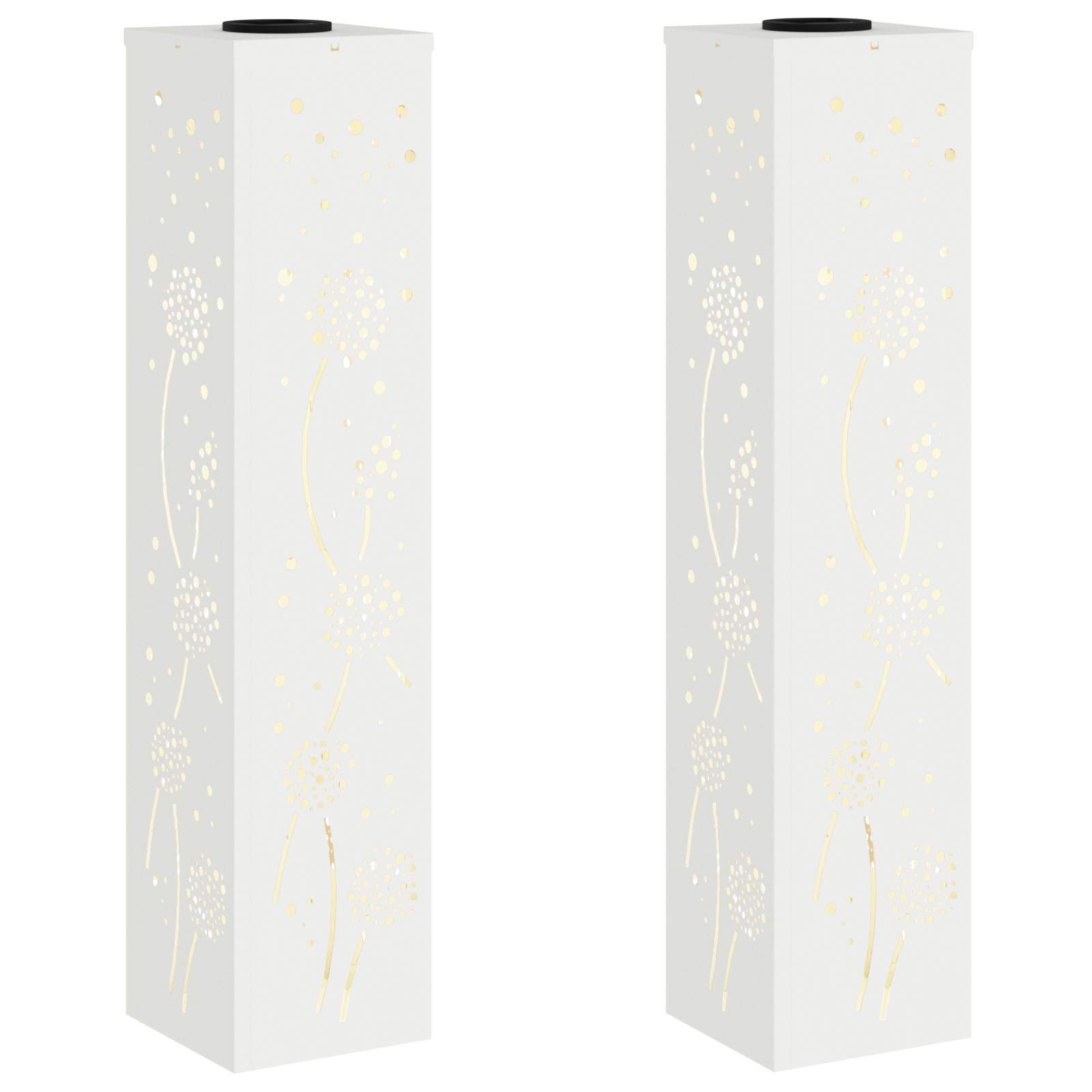 Solar LED Pathway Light 2 pcs White Cold Rolled Steel