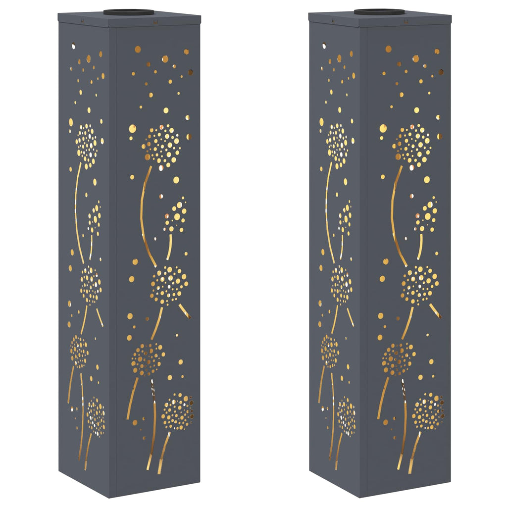 Solar LED Pathway Light 2 pcs Anthracite Cold Rolled Steel