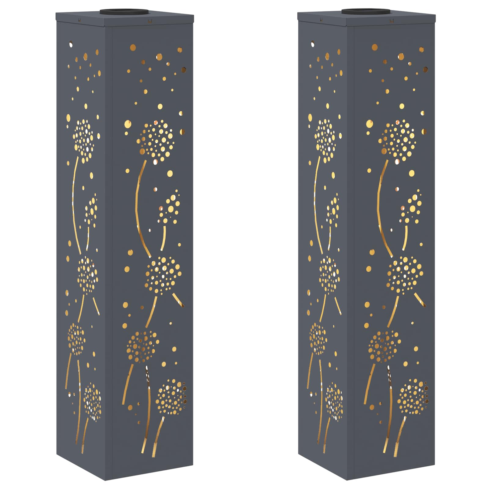 Solar LED Pathway Light 2 pcs Anthracite Cold Rolled Steel