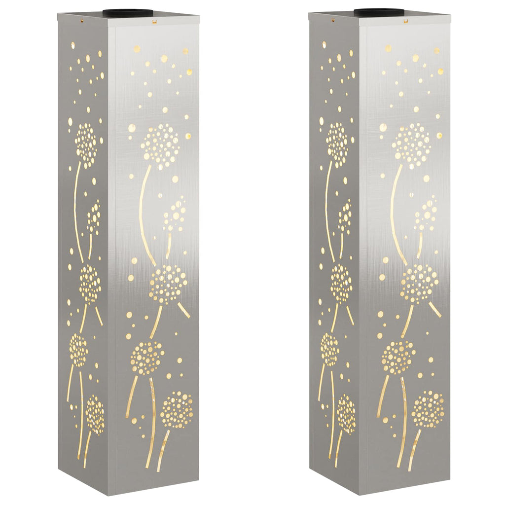 Solar LED Pathway Light 2 pcs Stainless Steel Stainless Steel