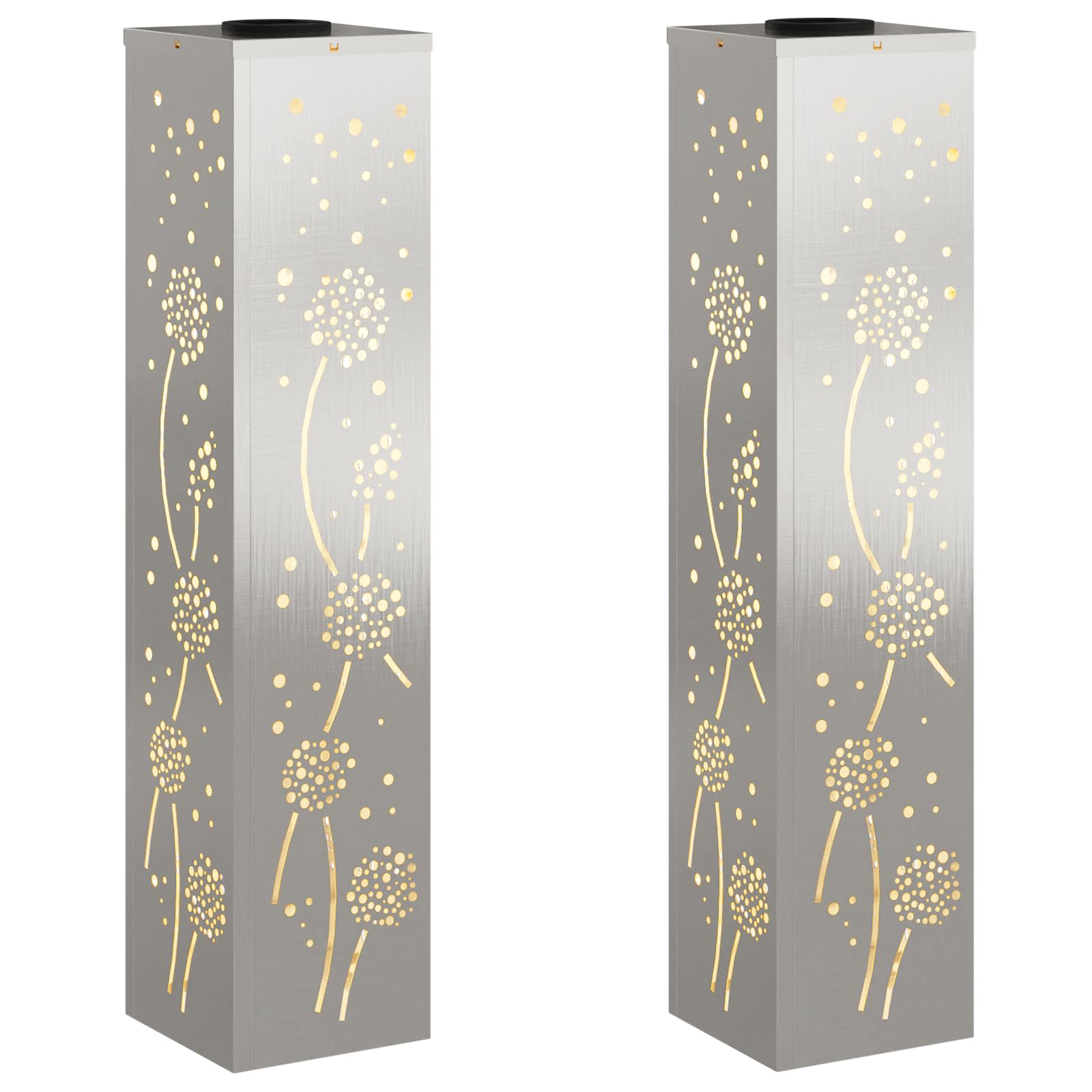 Solar LED Pathway Light 2 pcs Stainless Steel Stainless Steel