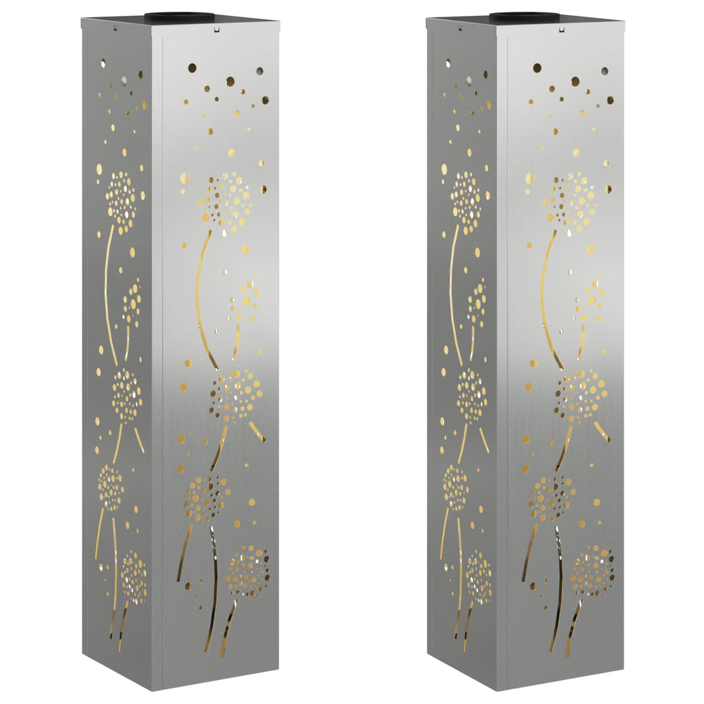 Solar LED Pathway Light 2 pcs Galvanized Galvanized