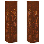 Solar LED Pathway Light 2 pcs Corten Steel Corten Steel