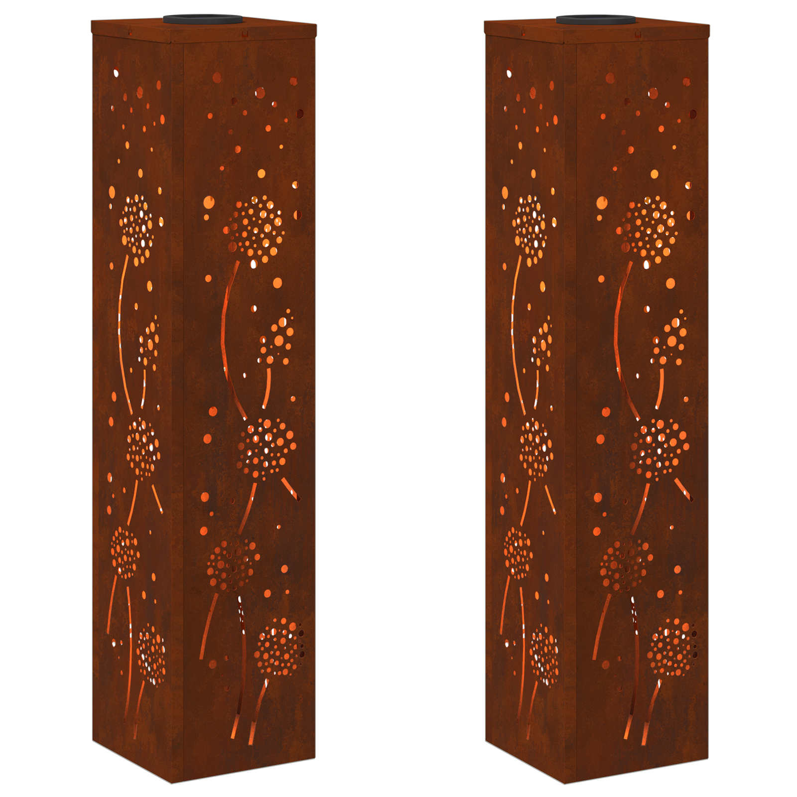 Solar LED Pathway Light 2 pcs Corten Steel Corten Steel