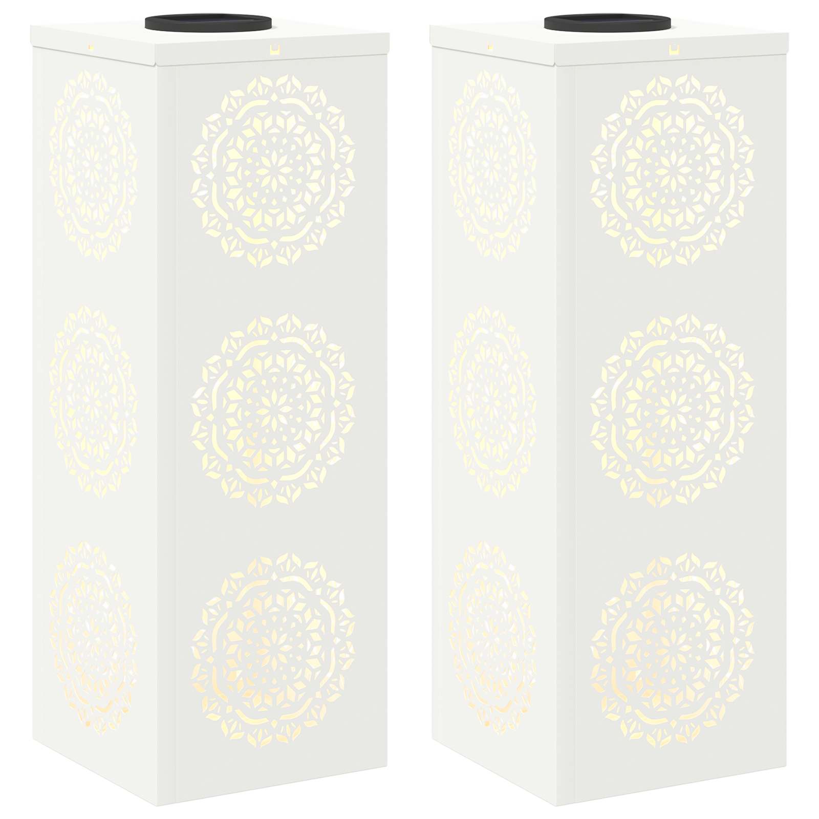 Solar LED Pathway Light 2 pcs White Cold Rolled Steel