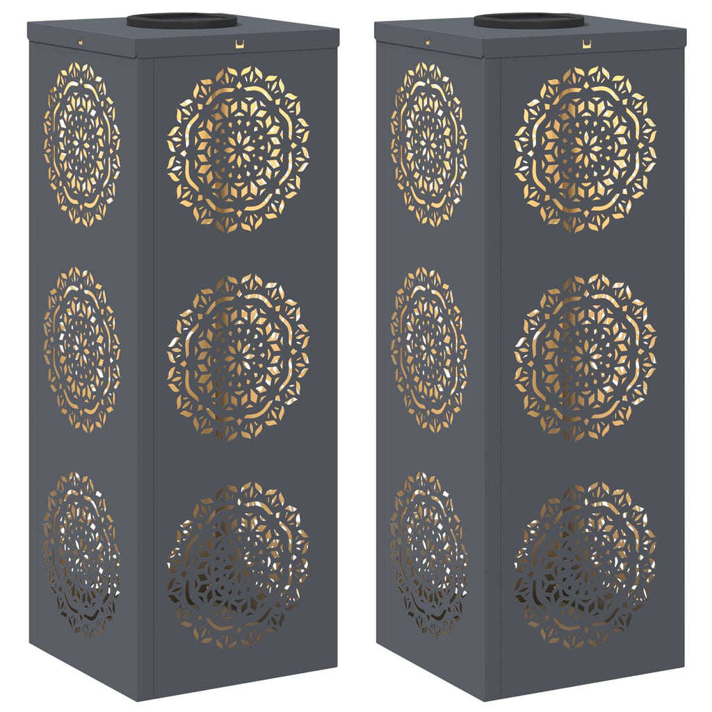 Solar LED Pathway Light 2 pcs Anthracite Cold Rolled Steel