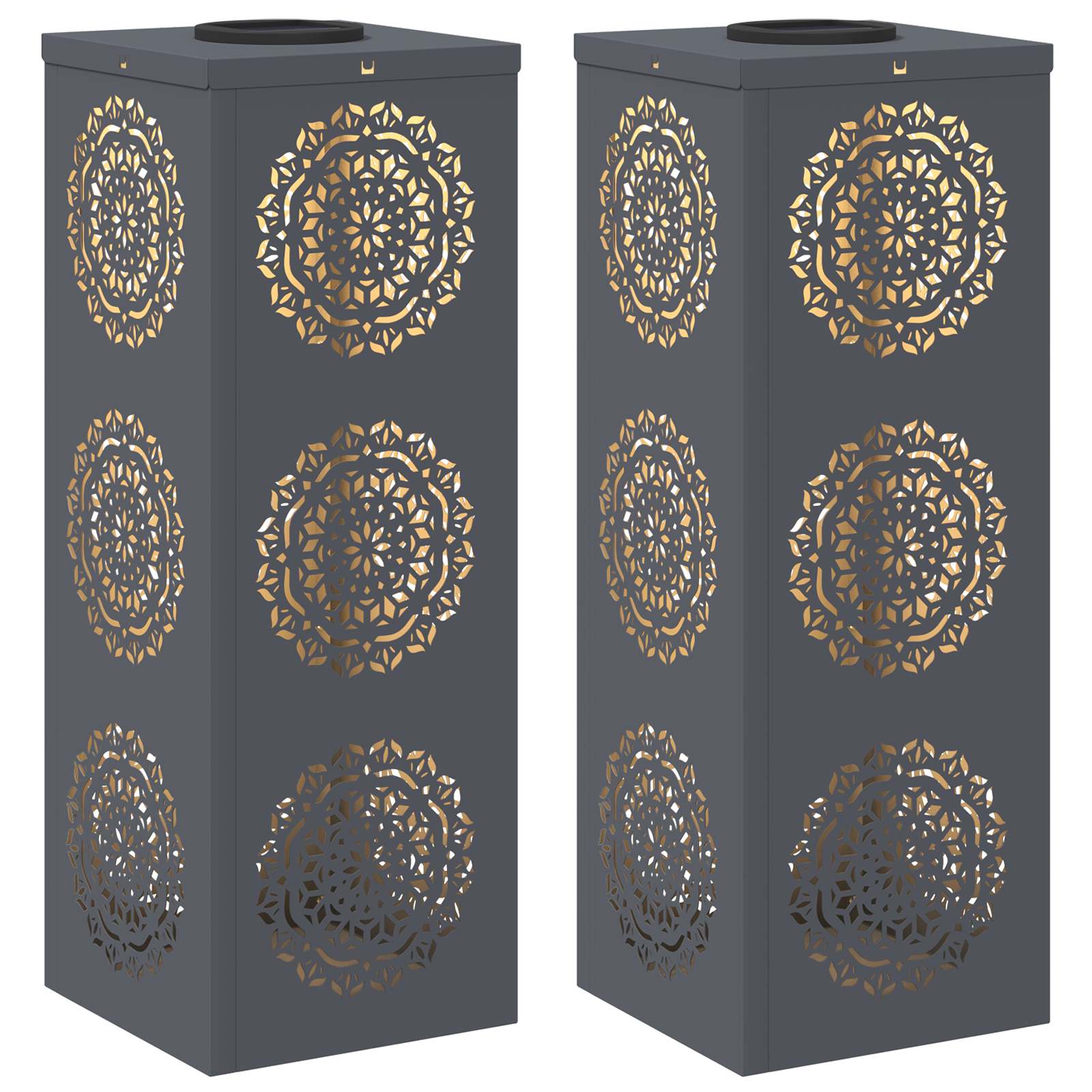 Solar LED Pathway Light 2 pcs Anthracite Cold Rolled Steel