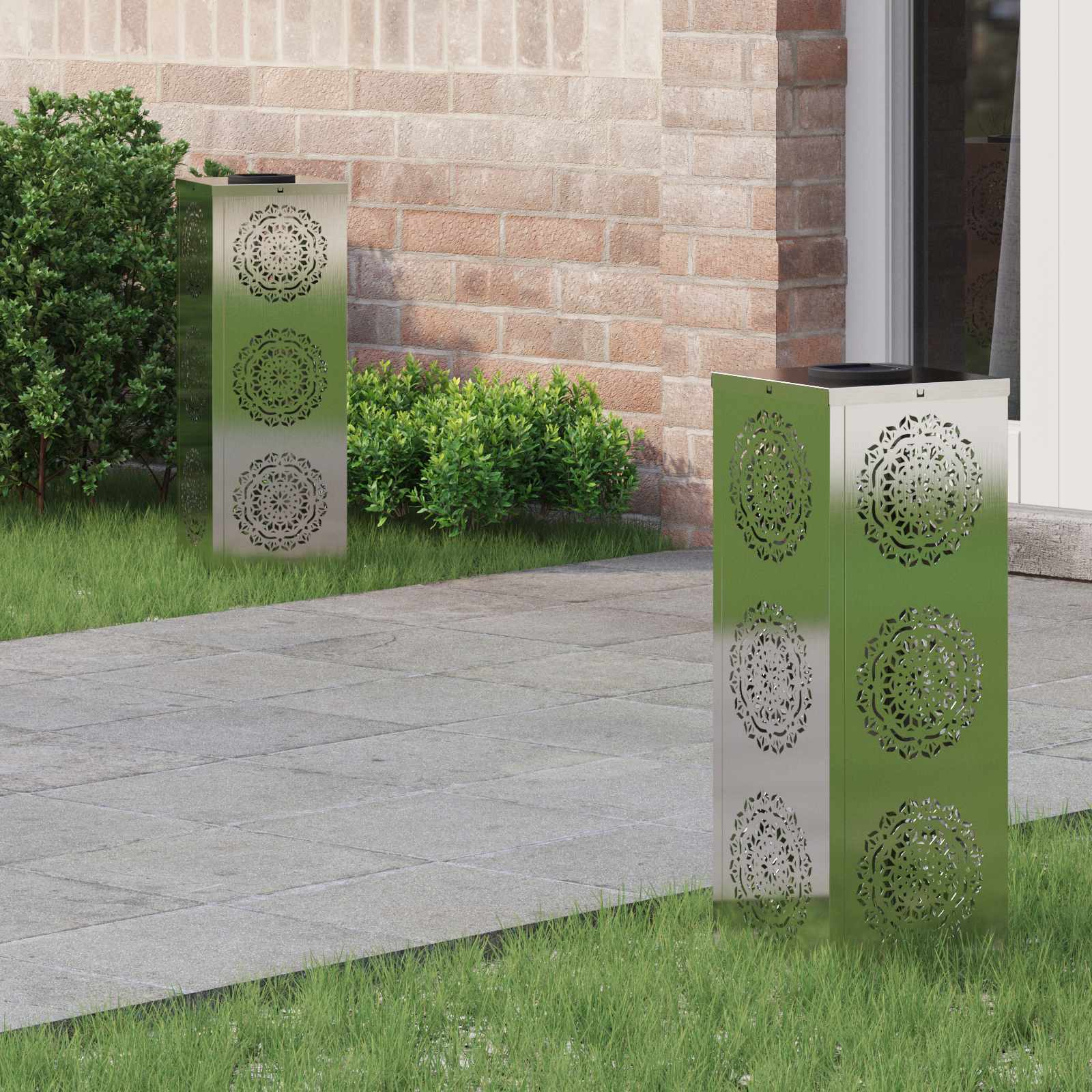 Solar LED Pathway Light 2 pcs Stainless Steel Stainless Steel