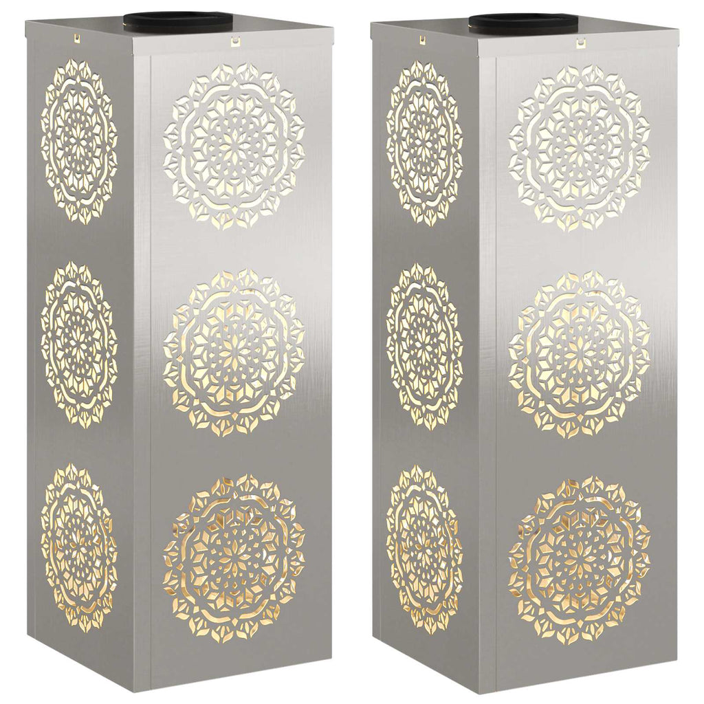 Solar LED Pathway Light 2 pcs Stainless Steel Stainless Steel