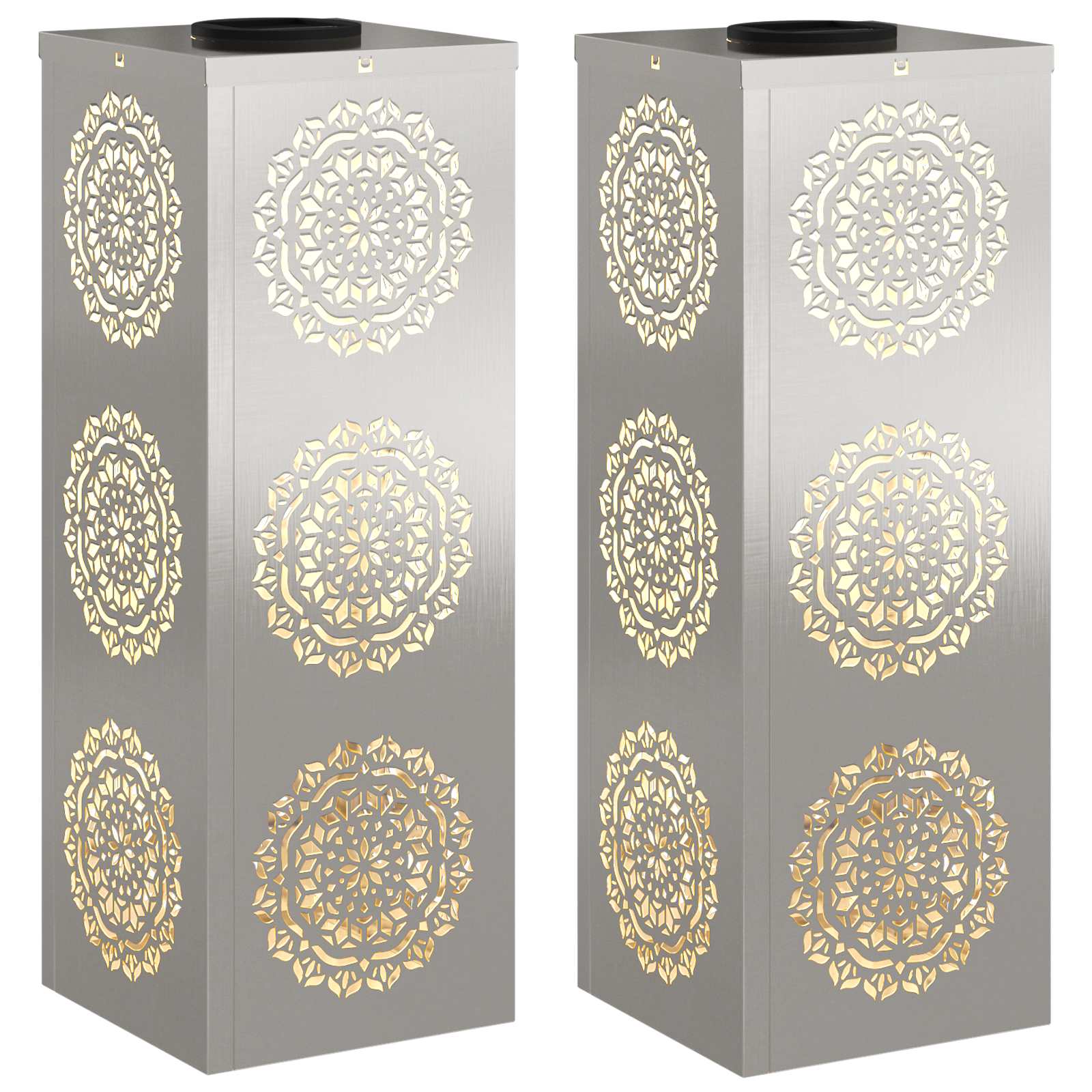 Solar LED Pathway Light 2 pcs Stainless Steel Stainless Steel