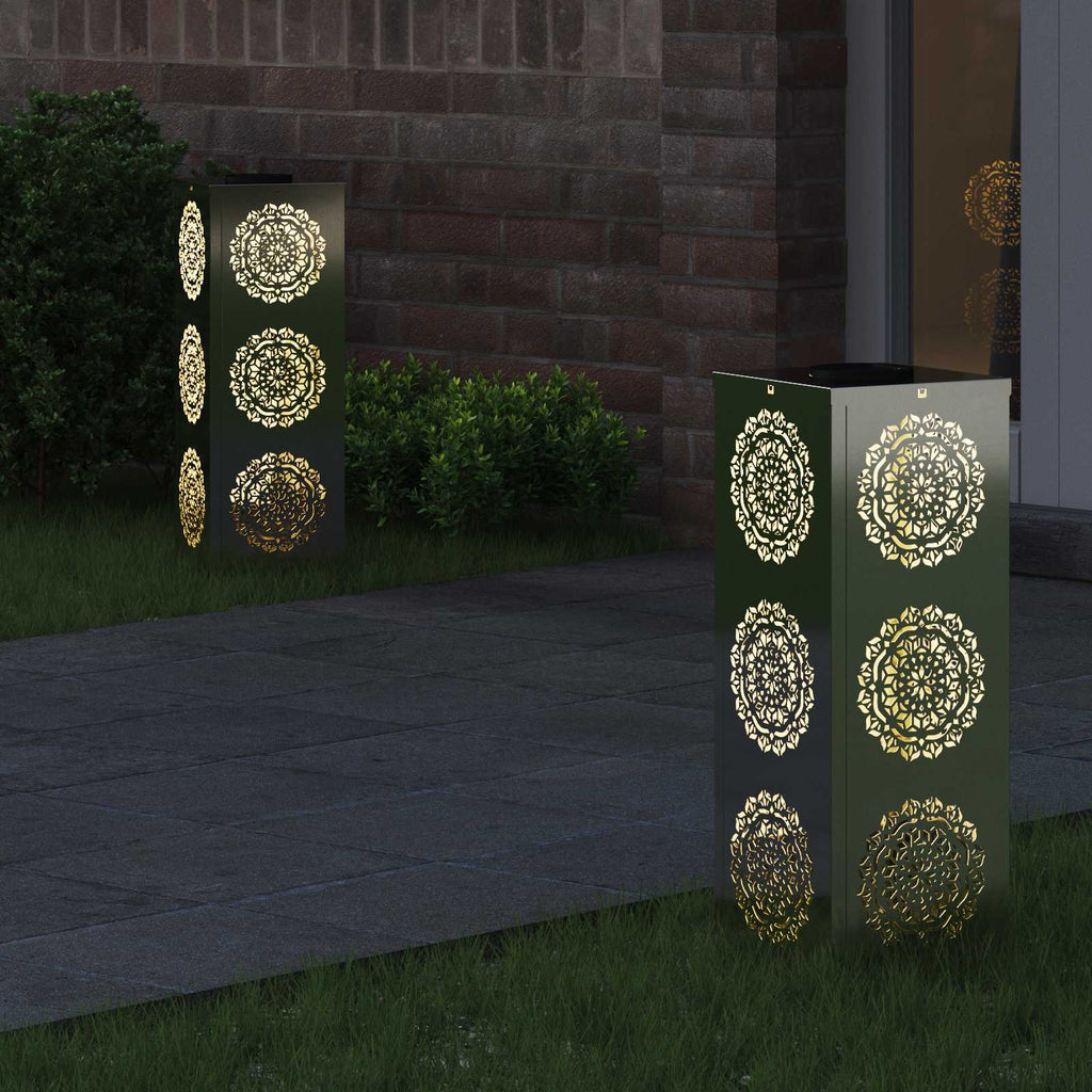 Solar LED Pathway Light 2 pcs Galvanized Galvanized