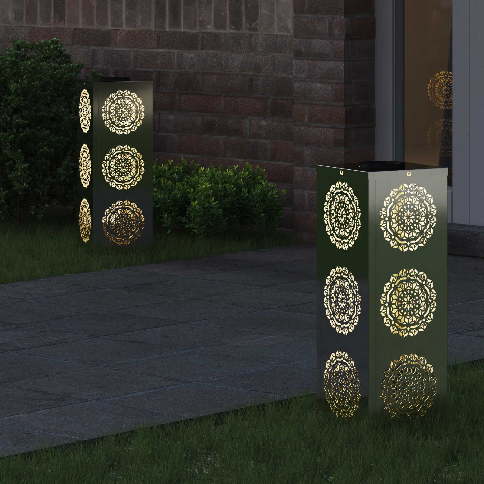 Solar LED Pathway Light 2 pcs Galvanized Galvanized