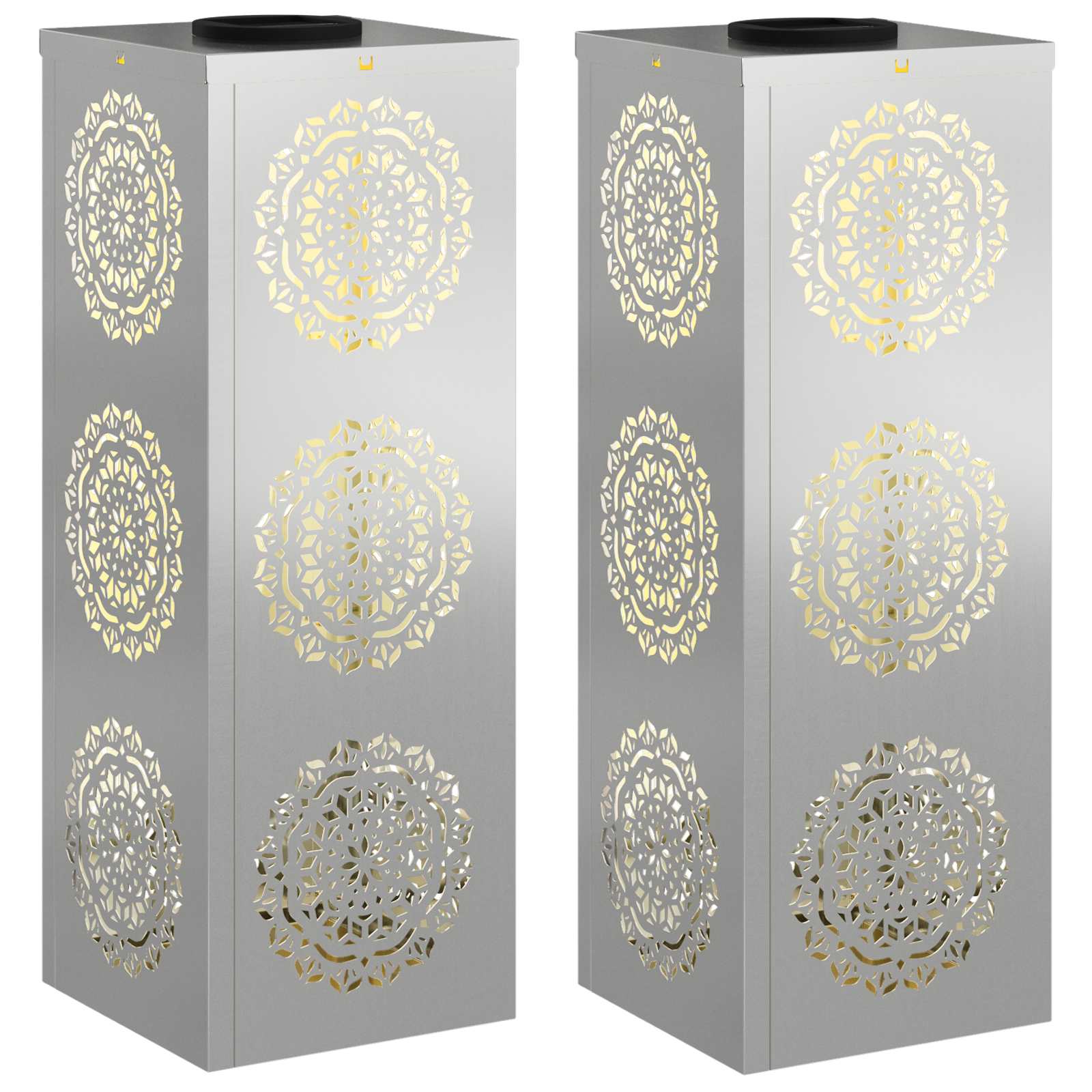 Solar LED Pathway Light 2 pcs Galvanized Galvanized