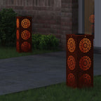 Solar LED Pathway Light 2 pcs Corten Steel Corten Steel