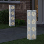 Solar LED Pathway Light 2 pcs White Cold Rolled Steel