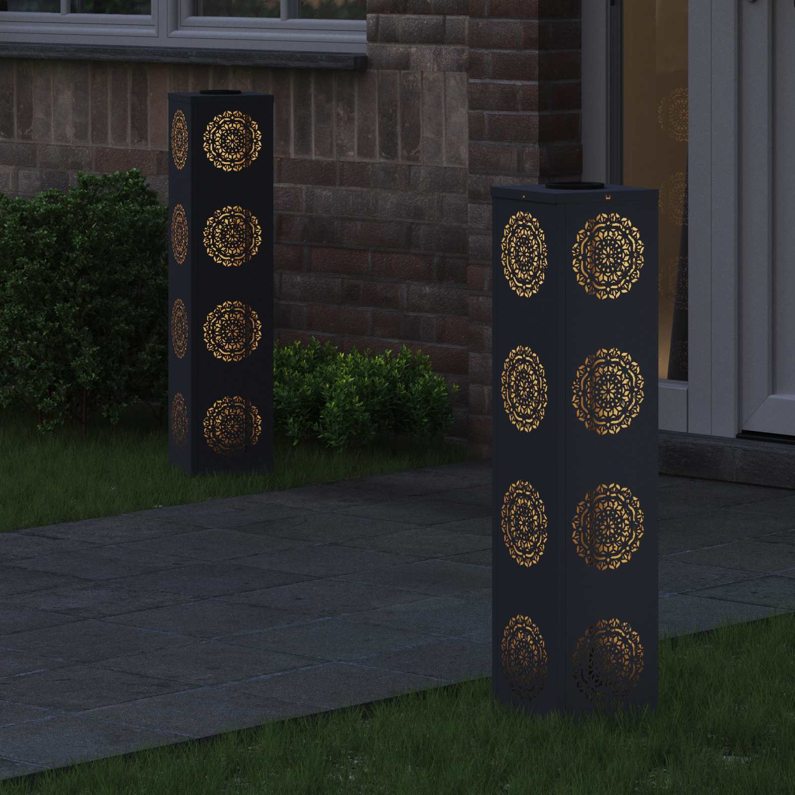 Solar LED Pathway Light 2 pcs Anthracite Cold Rolled Steel