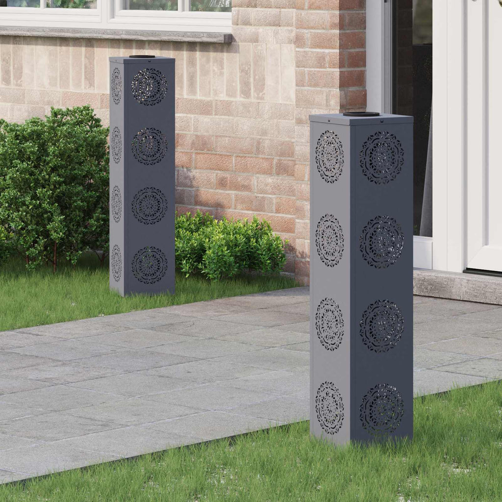 Solar LED Pathway Light 2 pcs Anthracite Cold Rolled Steel