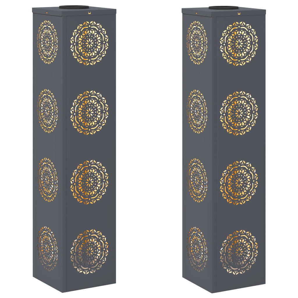 Solar LED Pathway Light 2 pcs Anthracite Cold Rolled Steel