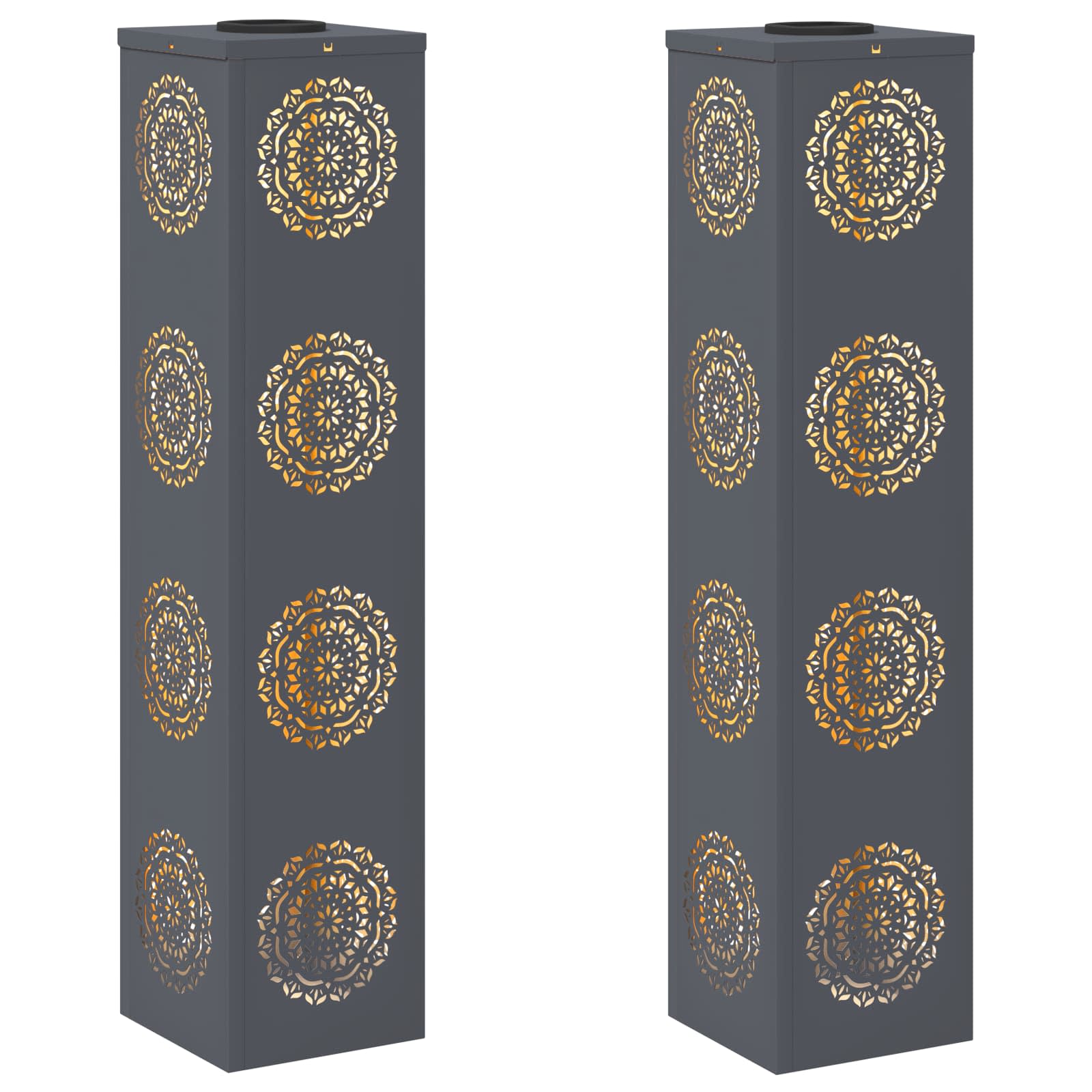 Solar LED Pathway Light 2 pcs Anthracite Cold Rolled Steel