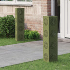 Solar LED Pathway Light 2 pcs Olive Green Cold Rolled Steel