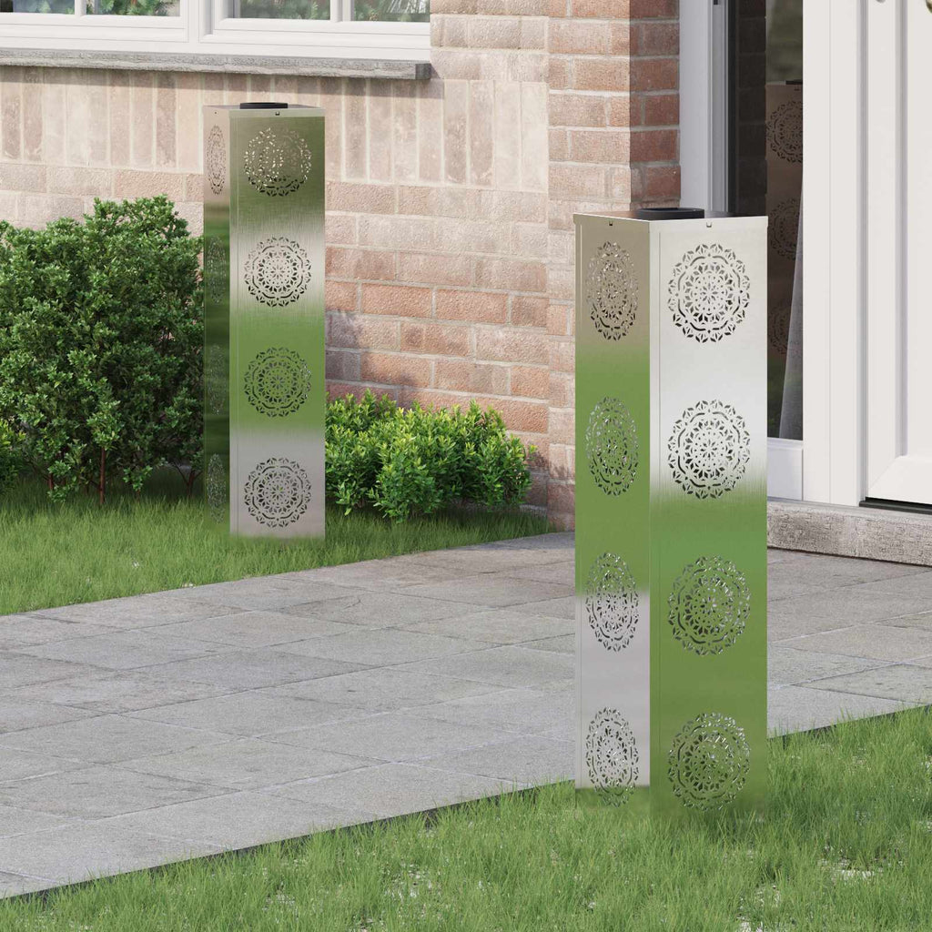 Solar LED Pathway Light 2 pcs Stainless Steel Stainless Steel