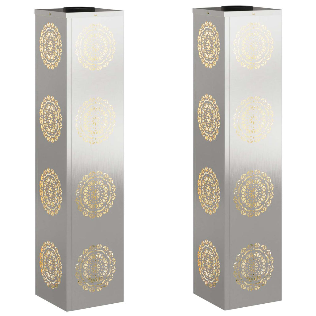 Solar LED Pathway Light 2 pcs Stainless Steel Stainless Steel