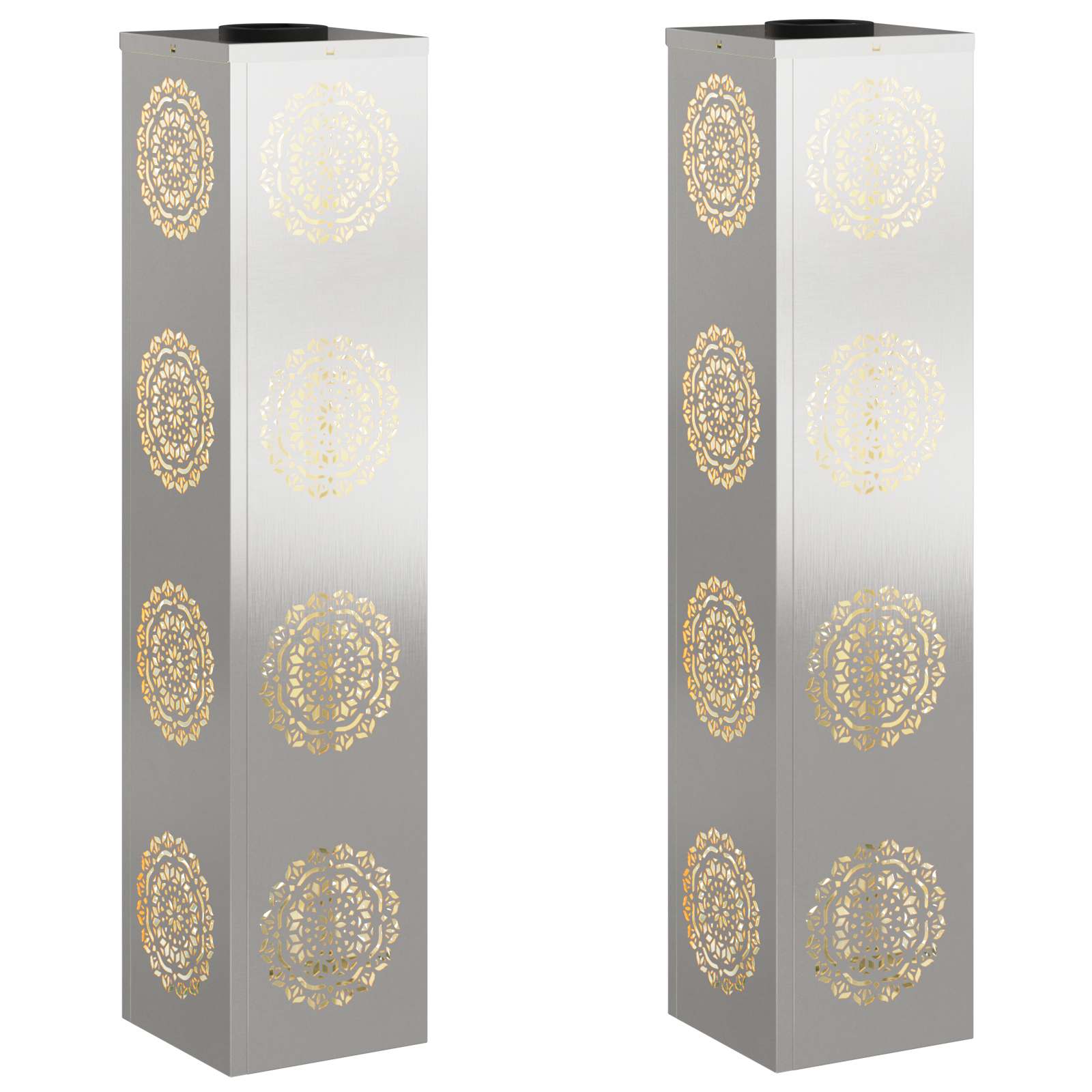 Solar LED Pathway Light 2 pcs Stainless Steel Stainless Steel