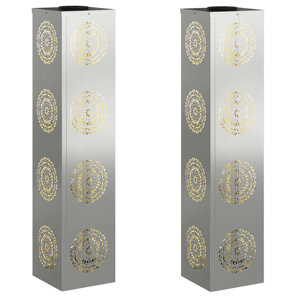 Solar LED Pathway Light 2 pcs Galvanized Galvanized