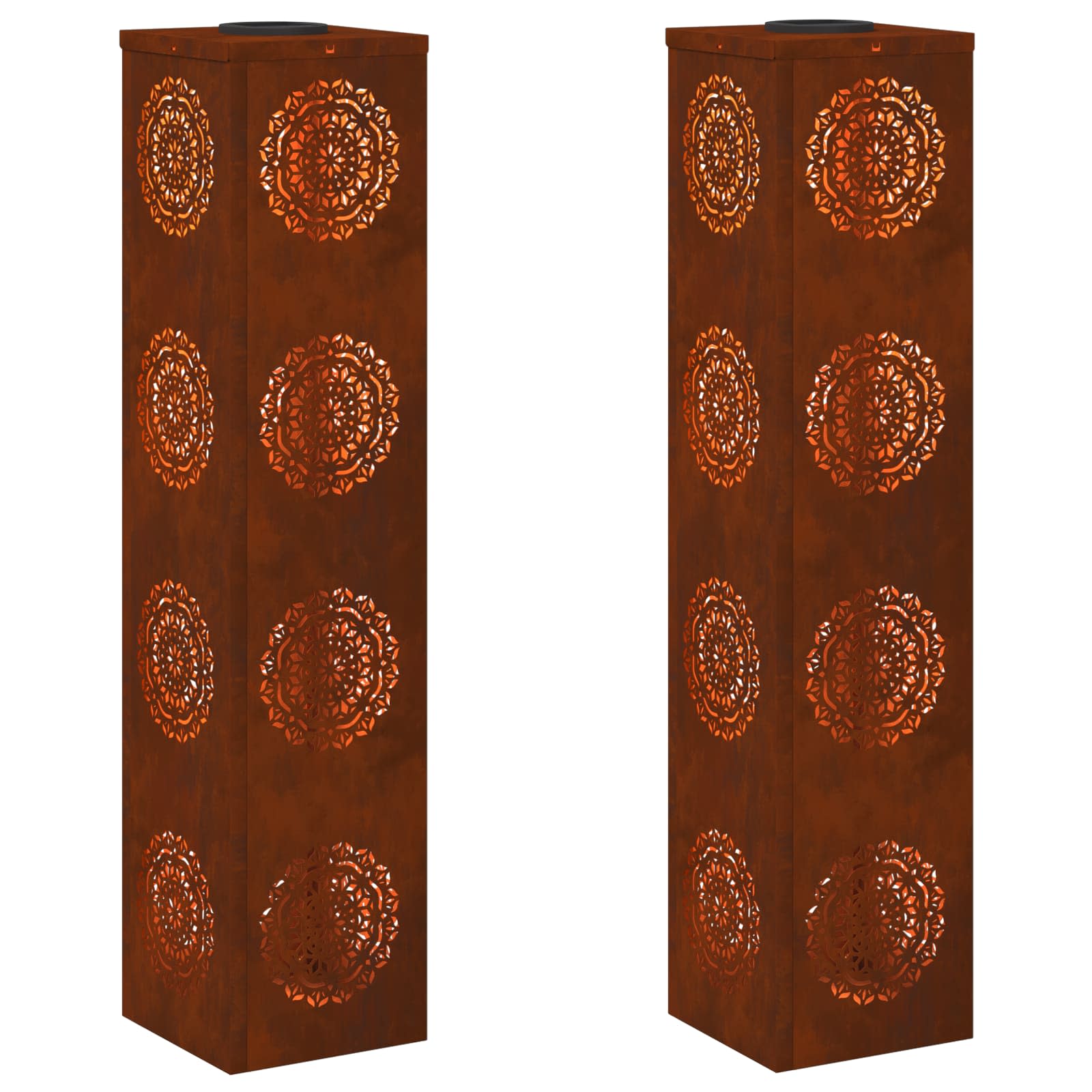 Solar LED Pathway Light 2 pcs Corten Steel Corten Steel