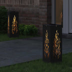 Solar LED Pathway Light 2 pcs Black Cold Rolled Steel