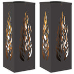 Solar LED Pathway Light 2 pcs Black Cold Rolled Steel