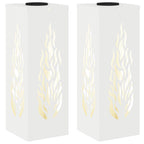 Solar LED Pathway Light 2 pcs White Cold Rolled Steel