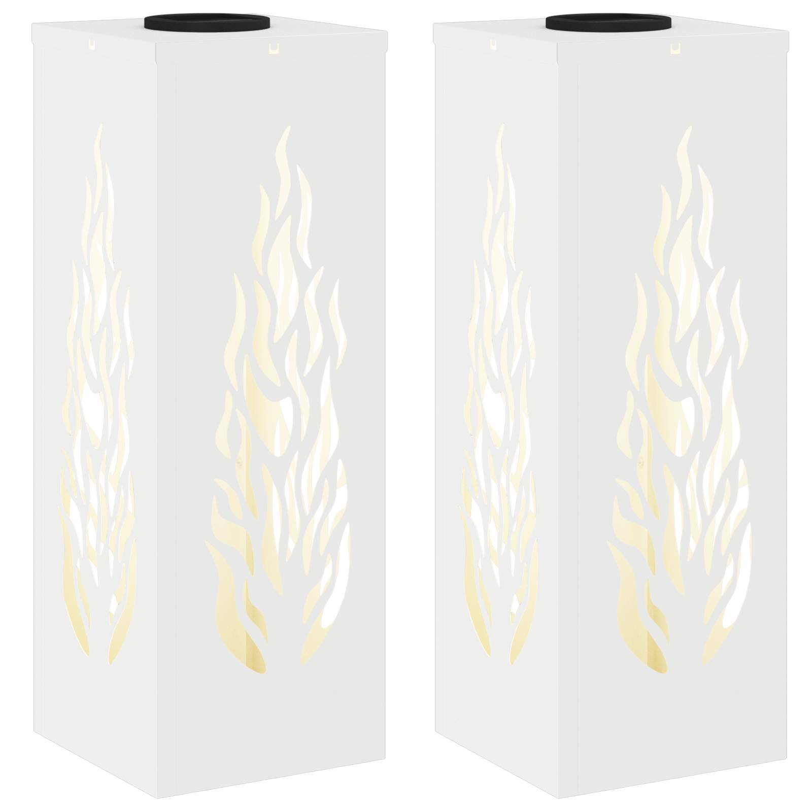 Solar LED Pathway Light 2 pcs White Cold Rolled Steel