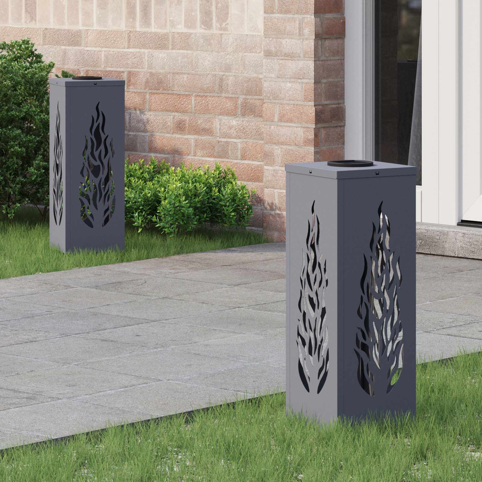 Solar LED Pathway Light 2 pcs Anthracite Cold Rolled Steel