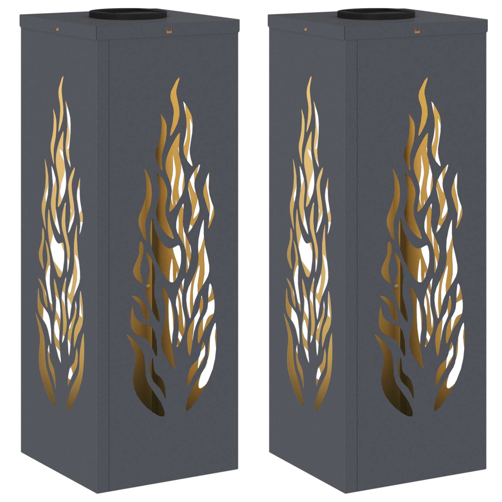 Solar LED Pathway Light 2 pcs Anthracite Cold Rolled Steel