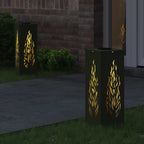 Solar LED Pathway Light 2 pcs Olive Green Cold Rolled Steel