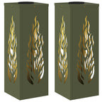 Solar LED Pathway Light 2 pcs Olive Green Cold Rolled Steel