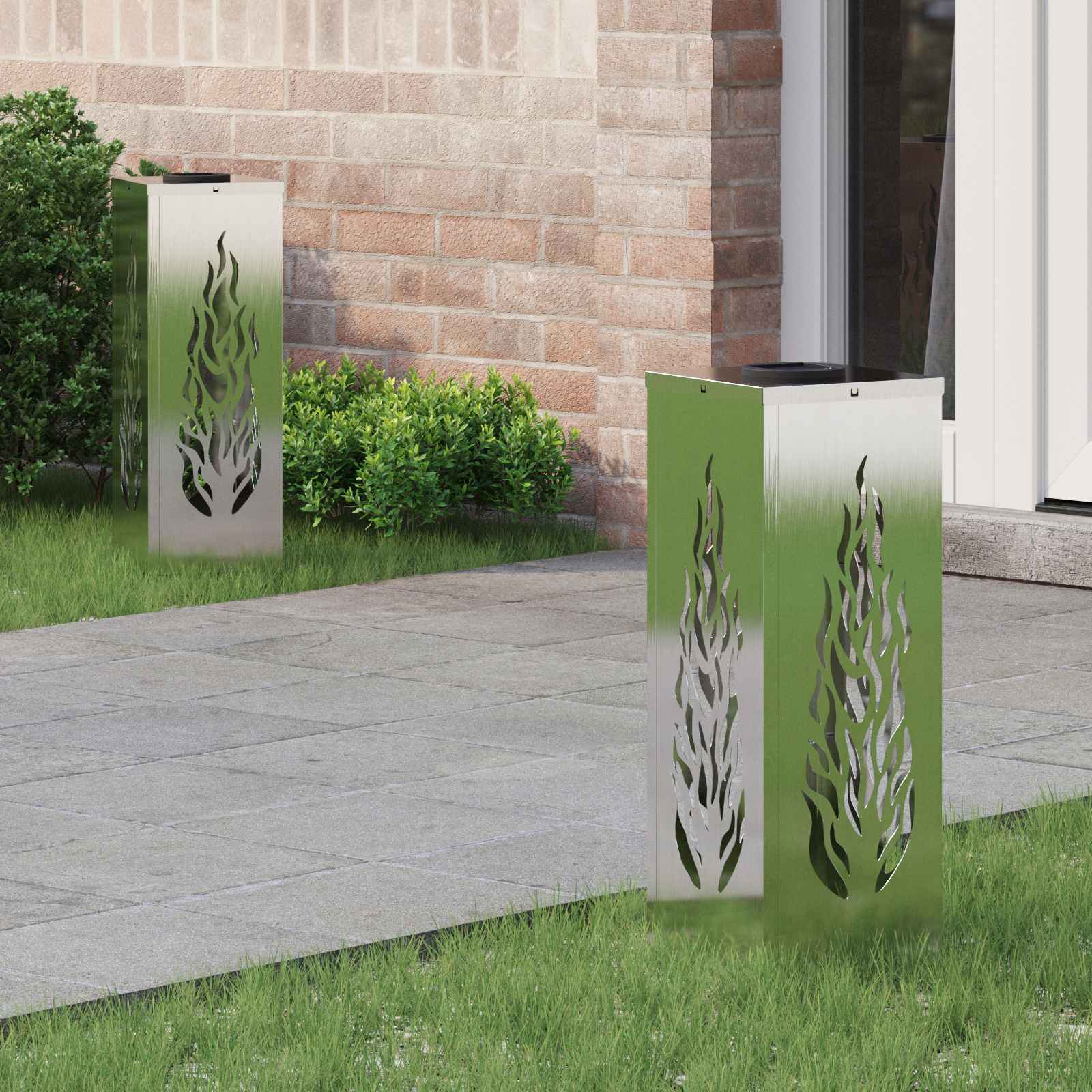 Solar LED Pathway Light 2 pcs Stainless Steel Stainless Steel