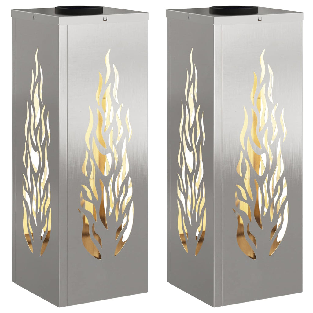 Solar LED Pathway Light 2 pcs Stainless Steel Stainless Steel