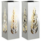 Solar LED Pathway Light 2 pcs Galvanized Galvanized