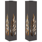 Solar LED Pathway Light 2 pcs Black Cold Rolled Steel