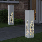 Solar LED Pathway Light 2 pcs White Cold Rolled Steel