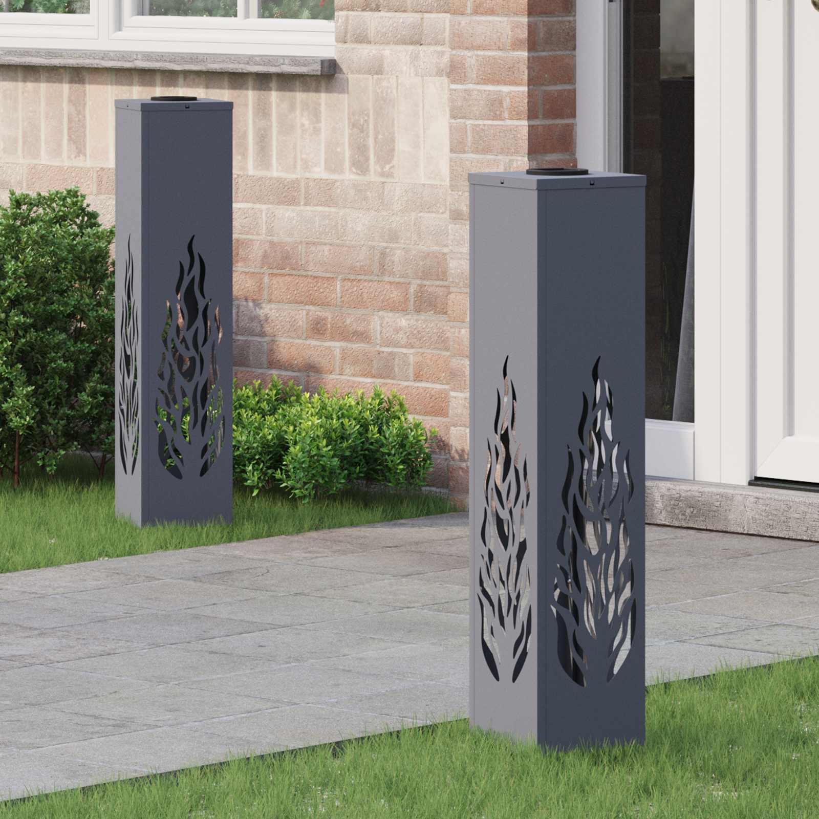 Solar LED Pathway Light 2 pcs Anthracite Cold Rolled Steel