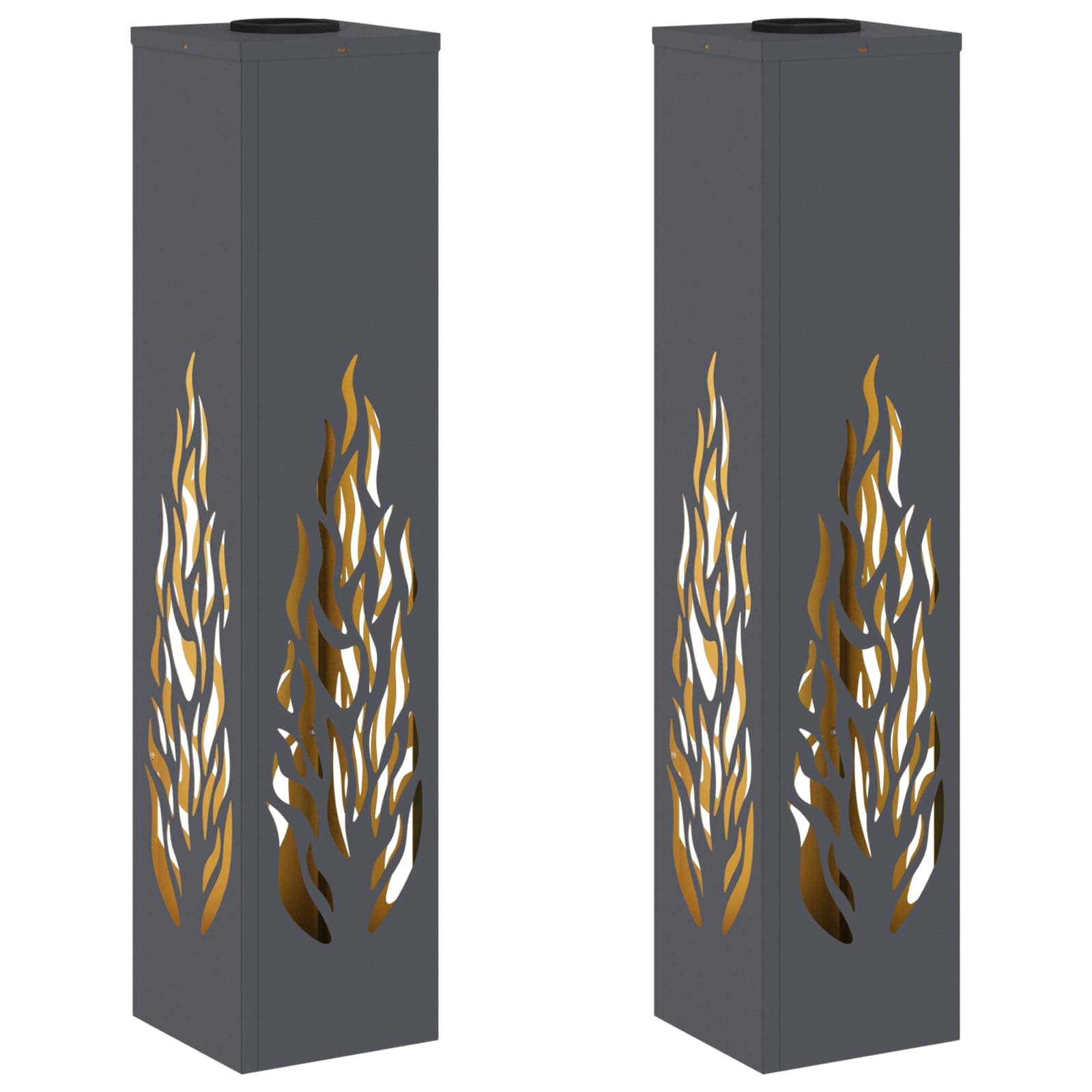 Solar LED Pathway Light 2 pcs Anthracite Cold Rolled Steel