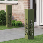 Solar LED Pathway Light 2 pcs Olive Green Cold Rolled Steel