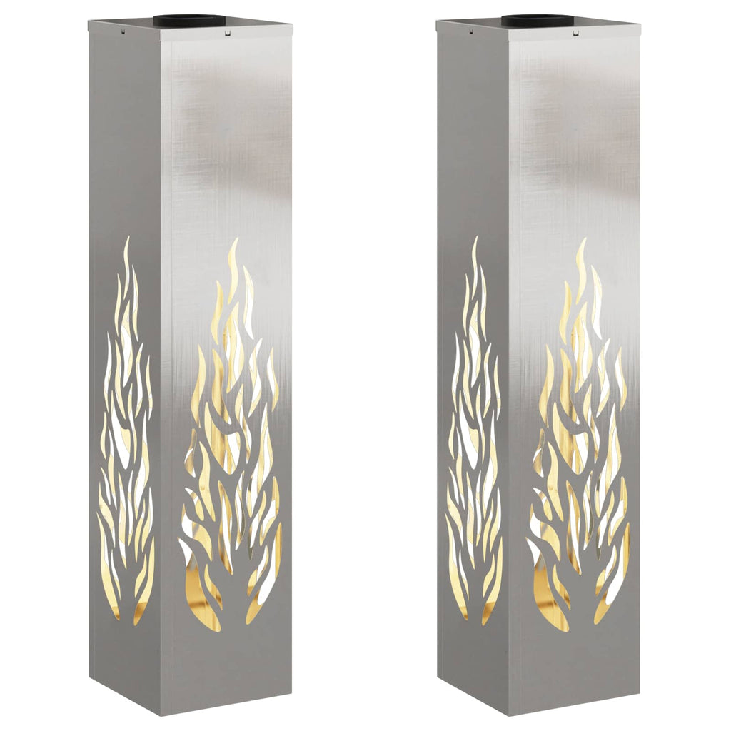 Solar LED Pathway Light 2 pcs Stainless Steel Stainless Steel