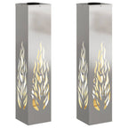 Solar LED Pathway Light 2 pcs Stainless Steel Stainless Steel