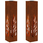 Solar LED Pathway Light 2 pcs Corten Steel Corten Steel